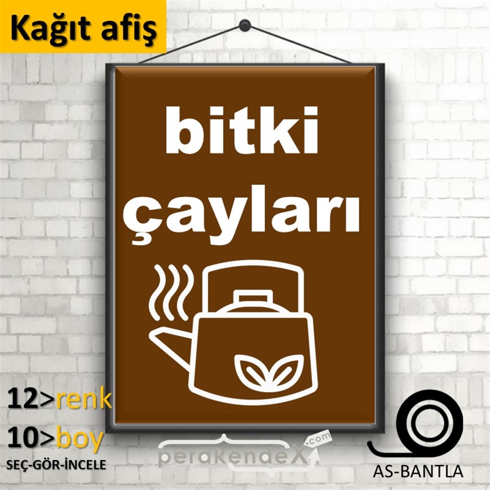 Bitki Çayları KAĞIT POSTER,  AFİŞ -dikdörtgen,tek yön baskıkağıt poster,  afiş