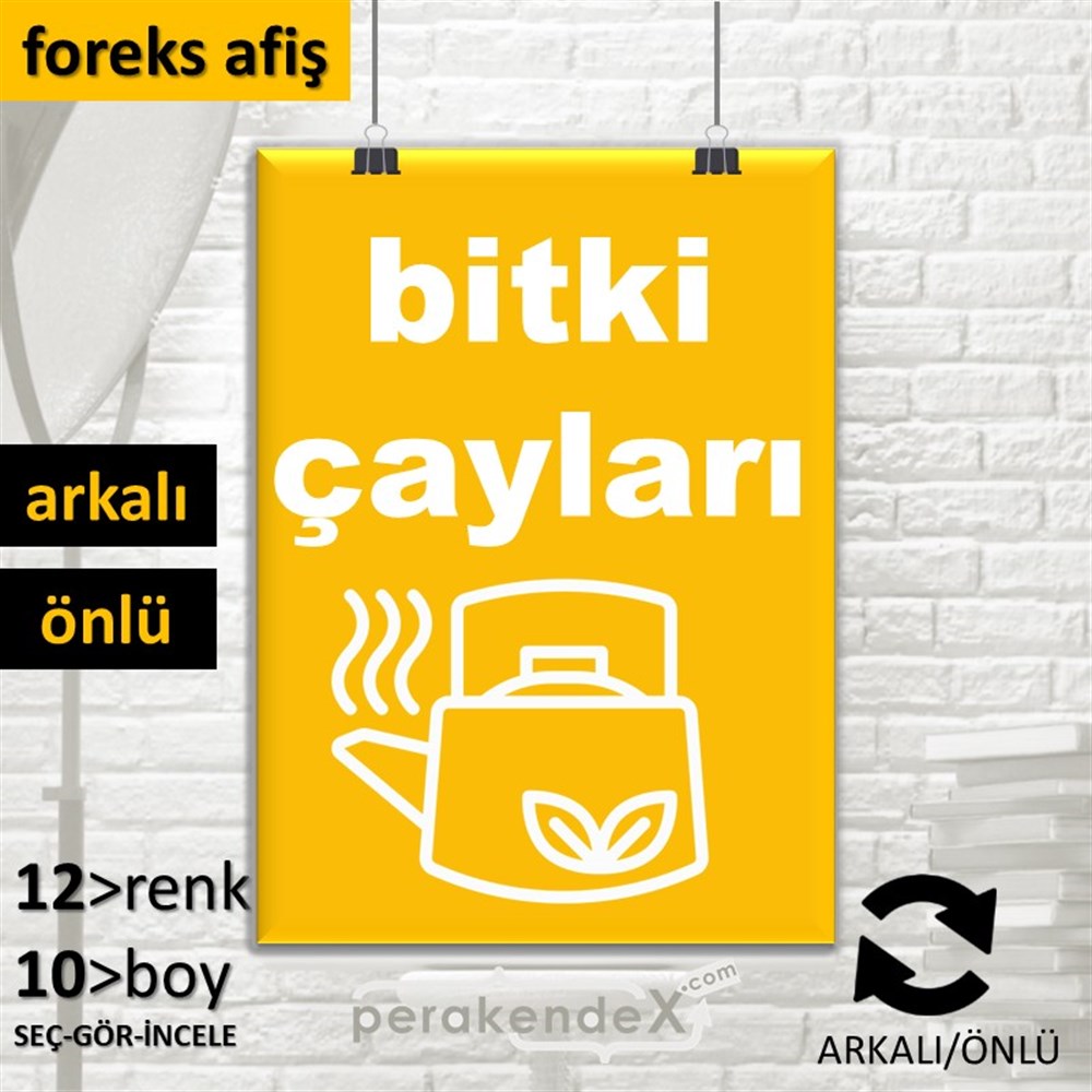 Bitki Çayları SERT PLASTİK POSTER,  AFİŞ -dikdörtgen,çift yön baskısert plastik poster,  afiş