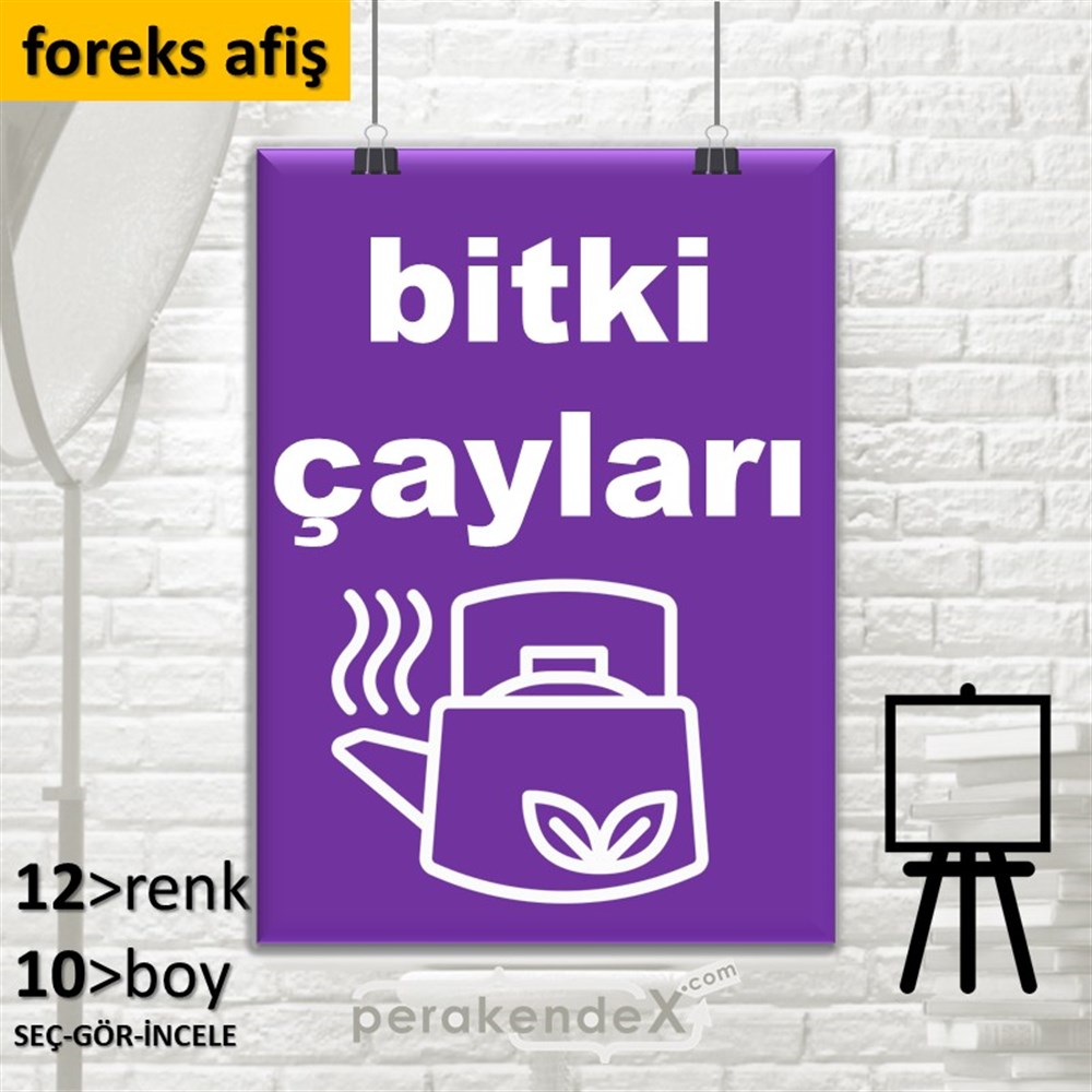 Bitki Çayları SERT PLASTİK POSTER,  AFİŞ -dikdörtgen,tek yön baskısert plastik poster,  afiş
