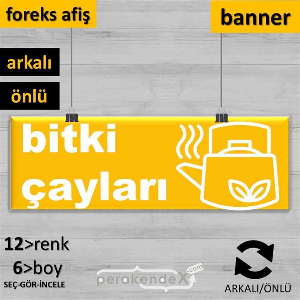 Bitki Çayları SERT PLASTİK POSTER,  AFİŞ (BANNER) -dikdörtgen,çift yön baskısert plastik poster,  afiş