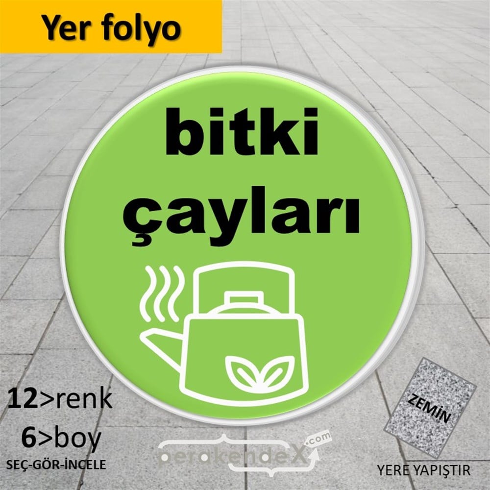 Bitki Çayları YER - ZEMİN FOLYO,  VİNİL -oval,tek yön baskıyer - zemin folyo,  vinil