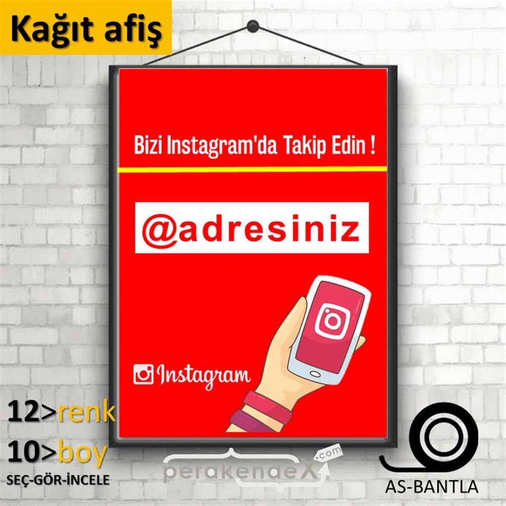 Bizi Instagram'Da Takip Edin ! KAĞIT POSTER,  AFİŞ -dikdörtgen,tek yön baskı