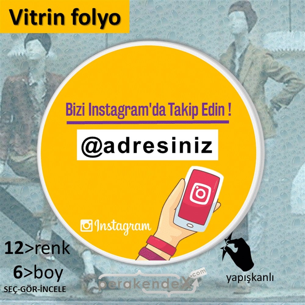 Bizi Instagram'Da Takip Edin ! VİTRİN - CAM FOLYO,  VİNİL -oval,tek yön baskı