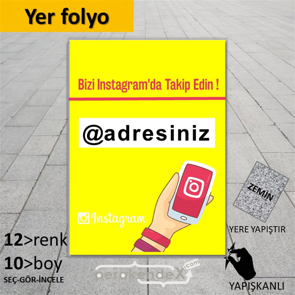 Bizi Instagram'Da Takip Edin ! YER - ZEMİN FOLYO,  VİNİL -dikdörtgen,tek yön baskı