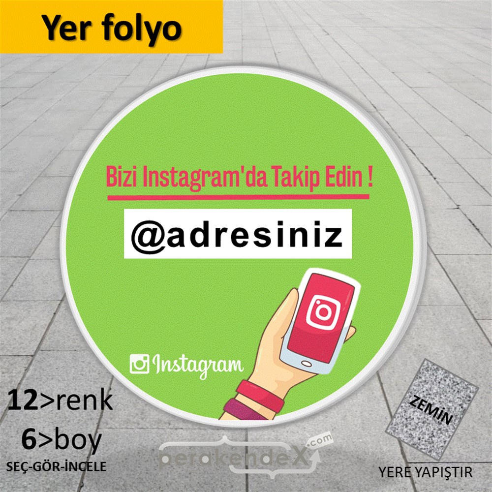 Bizi Instagram'Da Takip Edin ! YER - ZEMİN FOLYO,  VİNİL -oval,tek yön baskı