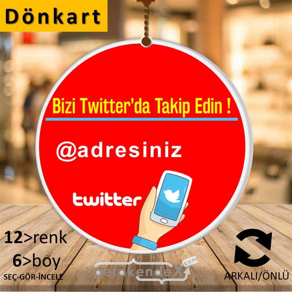 Bizi Twitter'Da Takip Edin ! DÖNKART -oval,çift yön baskı