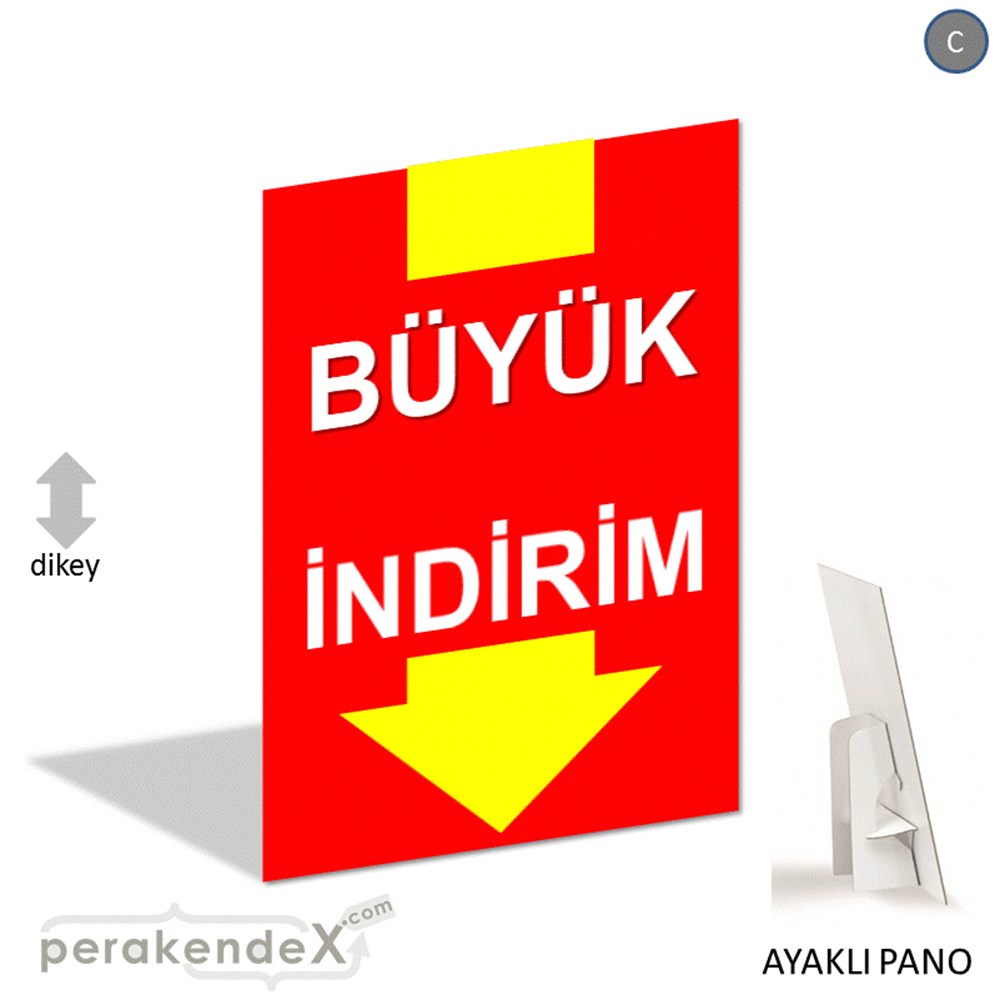 büyük indirim AYAKLI REKLAM PANOSU -dikdörtgen,tek yön baskı
