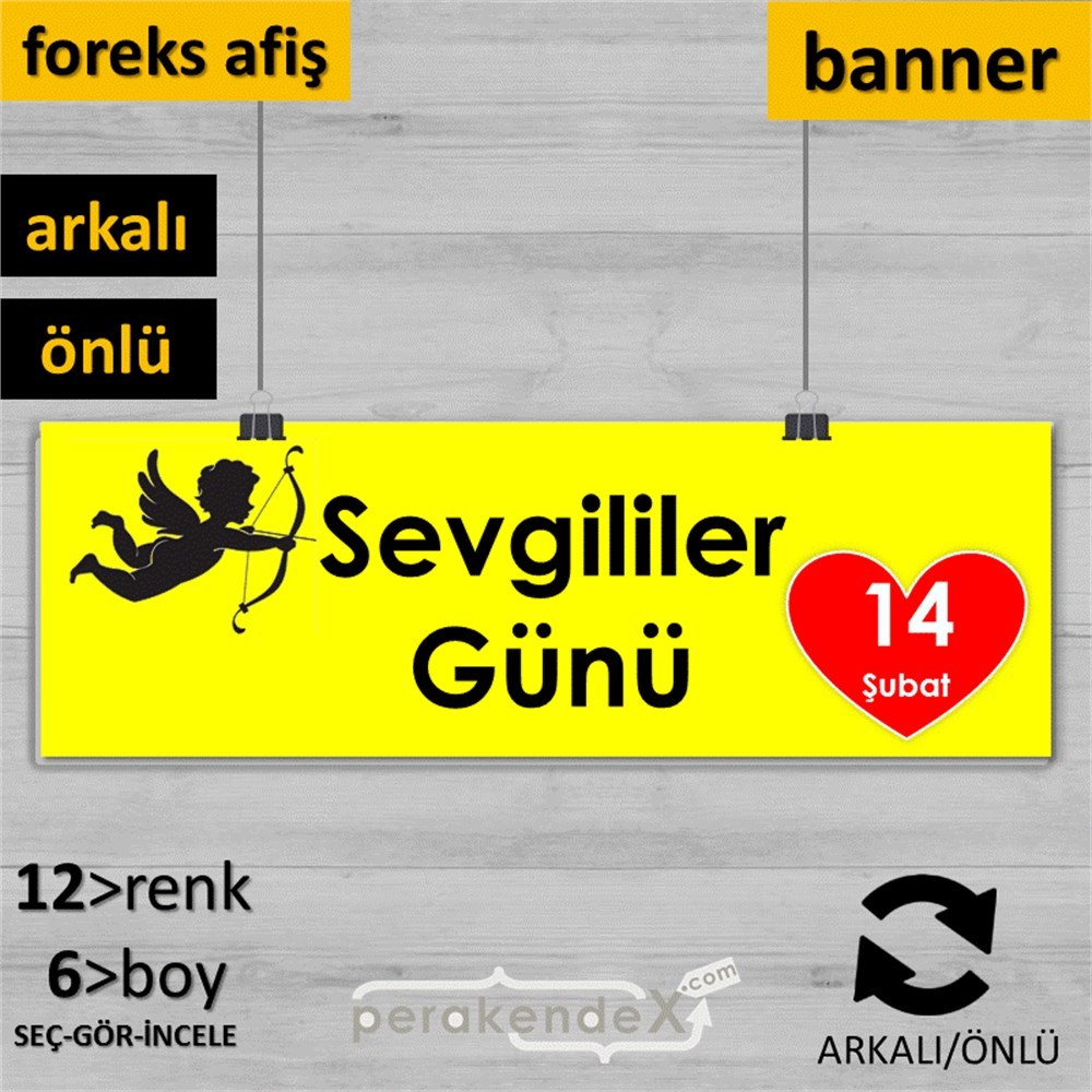 14 şubat sevgililer günü eros SERT PLASTİK POSTER,  AFİŞ (BANNER) -dikdörtgen,çift yön baskı