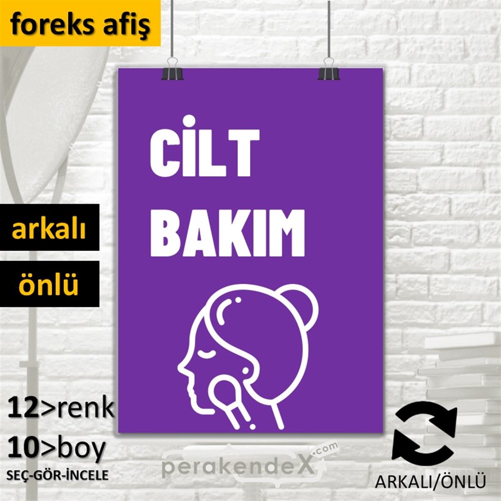 Cilt Bakım Ürün Çeşitleri SERT PLASTİK POSTER,  AFİŞ -dikdörtgen,çift yön baskısert plastik poster,  afiş