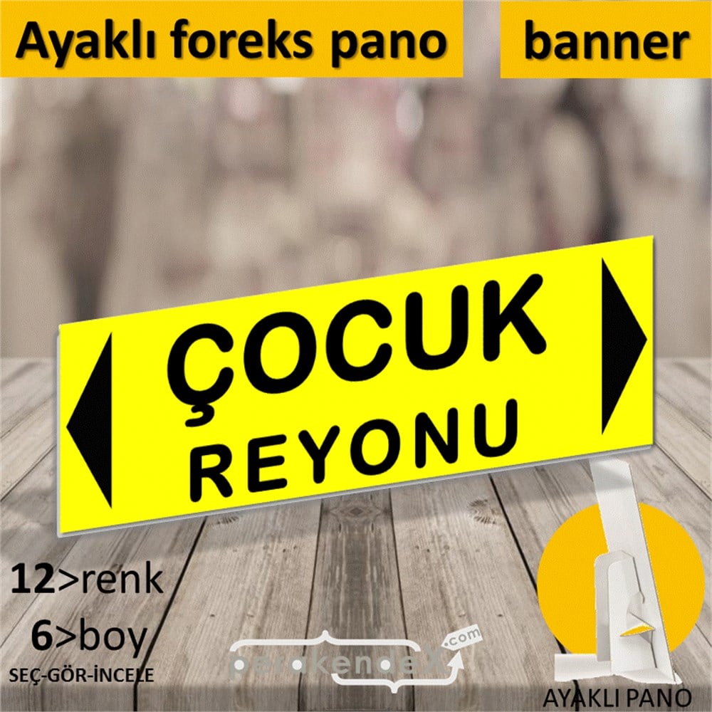 çocuk reyonu yönlendirme AYAKLI REKLAM BANNER -dikdörtgen,tek yön baskı