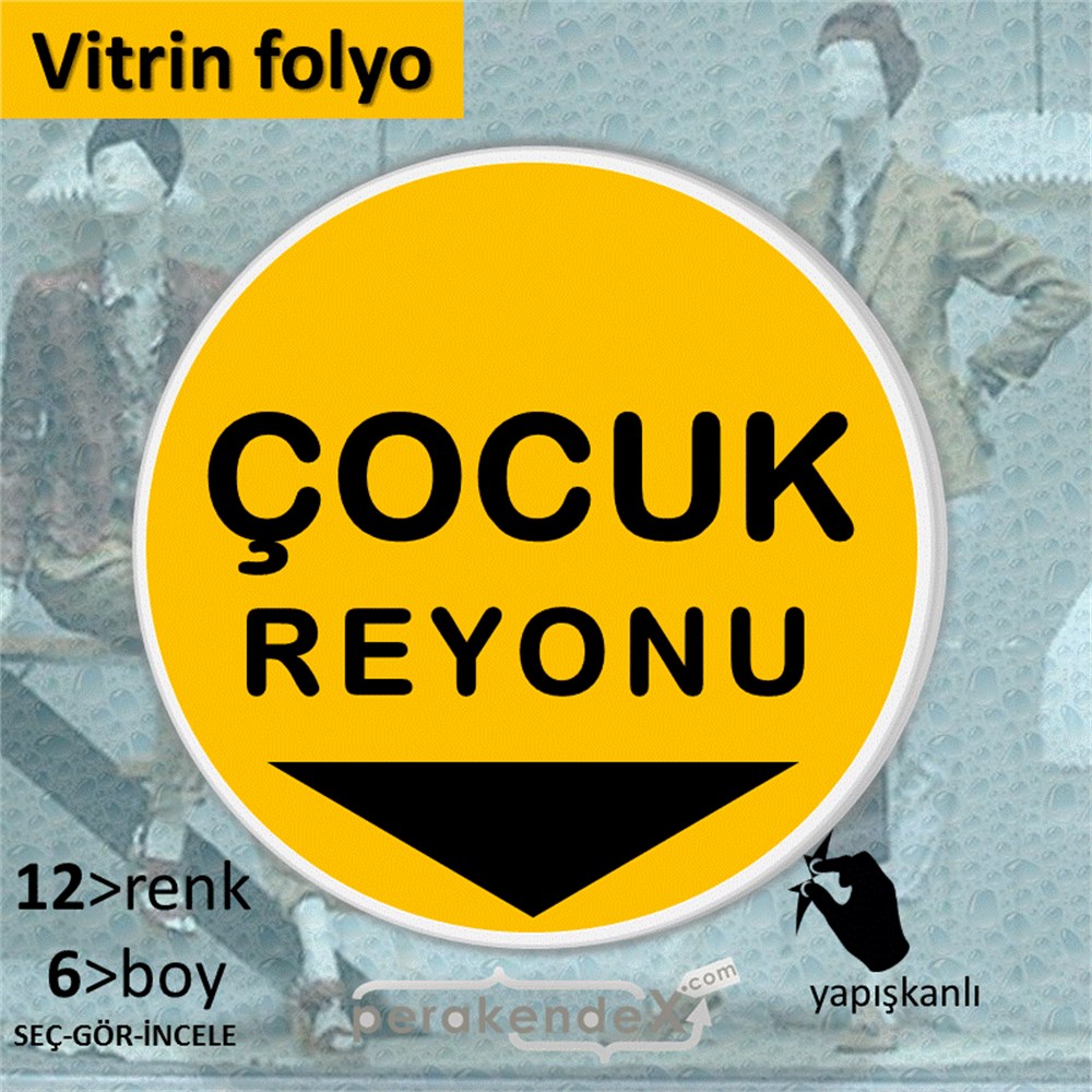 çocuk reyonu yönlendirme CAMA YAPIŞAN FOLYO -oval,tek yön baskı
