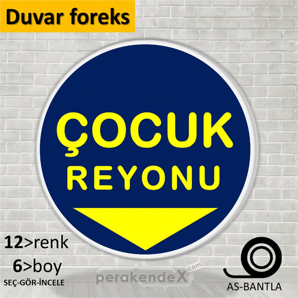 çocuk reyonu yönlendirme SERT PLASTİK POSTER -oval,tek yön baskı
