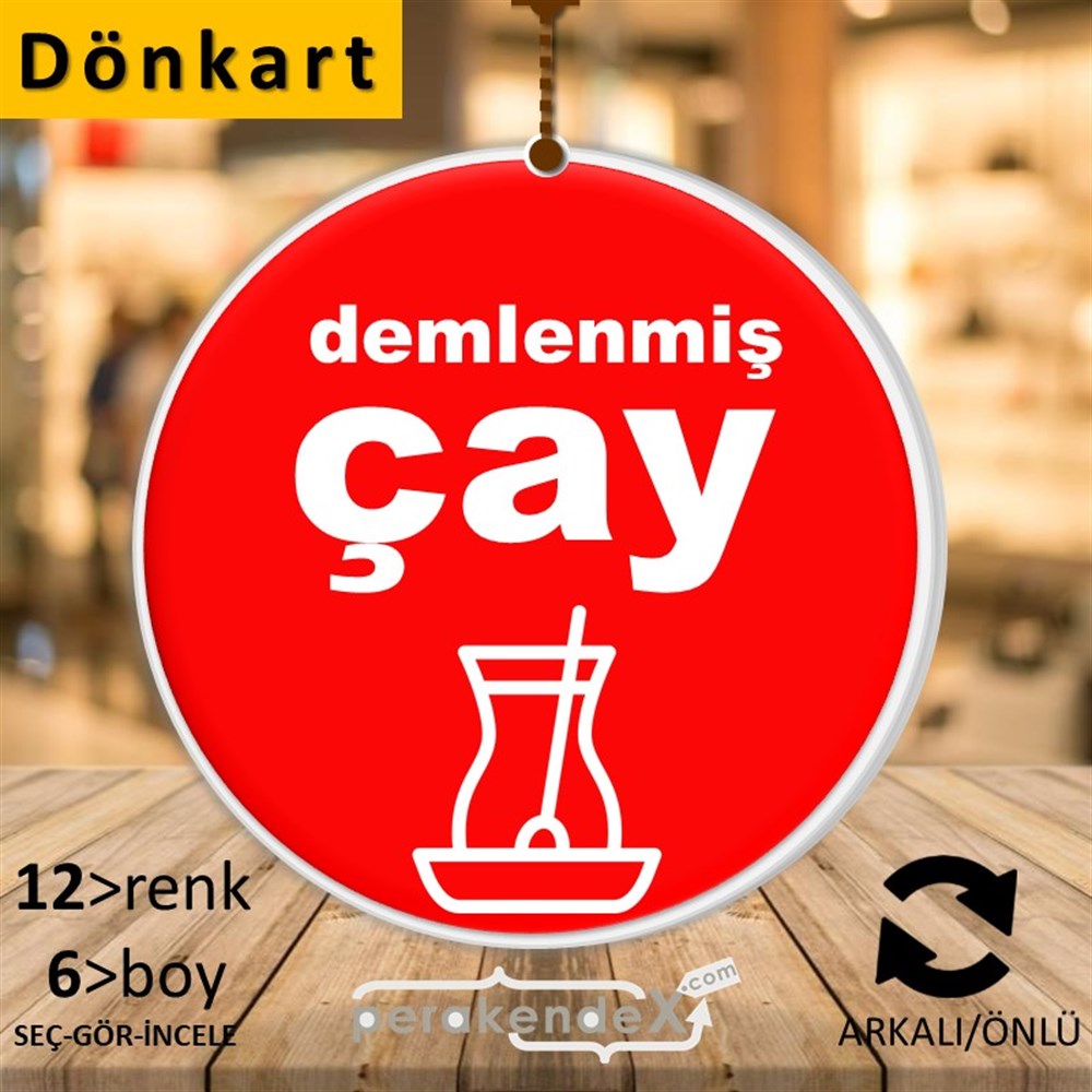 Demlenmiş Çay  DÖNKART -oval,çift yön baskıdön-kart