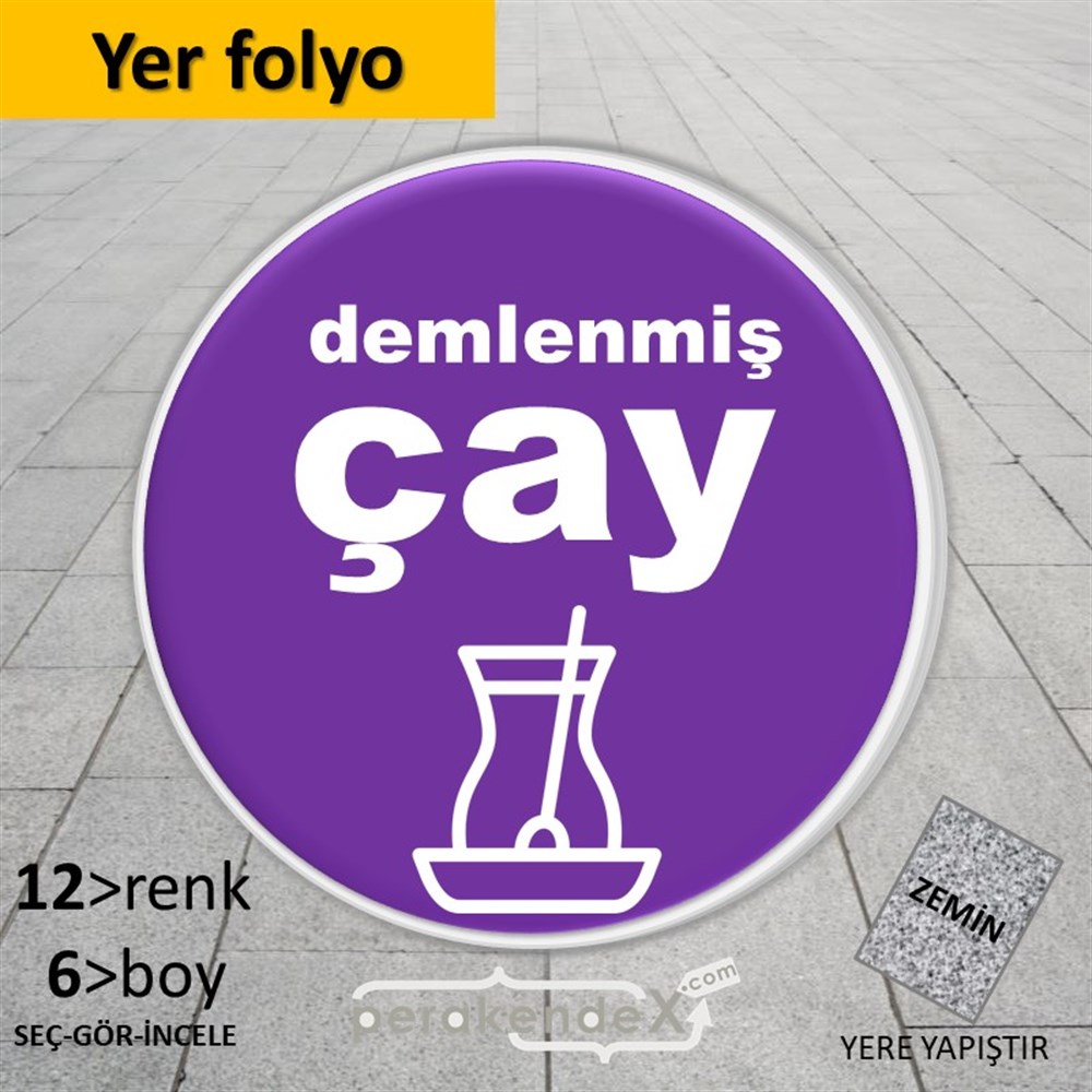 Demlenmiş Çay  YER - ZEMİN FOLYO,  VİNİL -oval,tek yön baskıyer - zemin folyo,  vinil