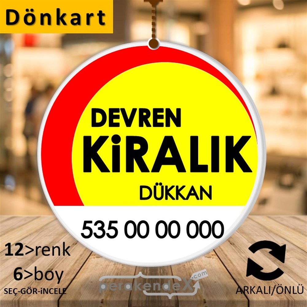 Devren Kiralık Yazısı 006 DÖNKART -oval,çift yön baskıdön-kart