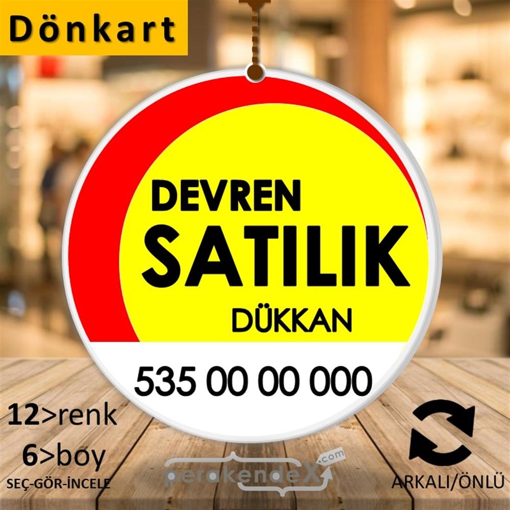 Devren Satılık Yazısı 006 DÖNKART -oval,çift yön baskıdön-kart