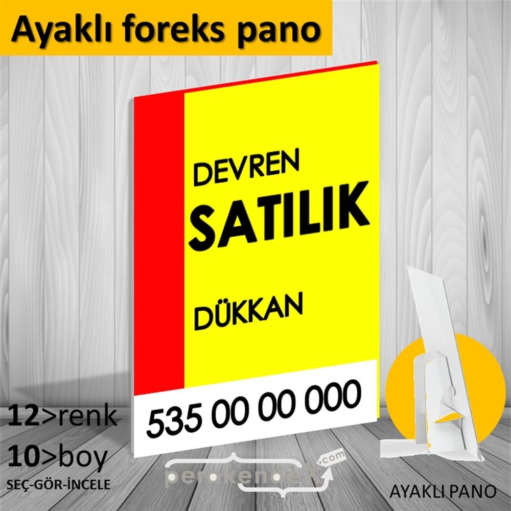 Devren Satılık Yazısı 006 KARTON AYAKLI POSTER,  PANO -dikdörtgen,tek yön baskıkarton ayaklı poster,  pano