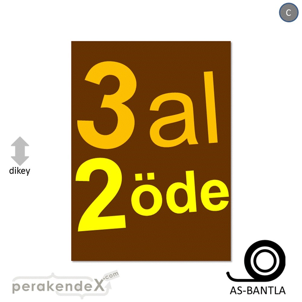 3 al 2 öde POSTERİ -dikdörtgen,tek yön baskı