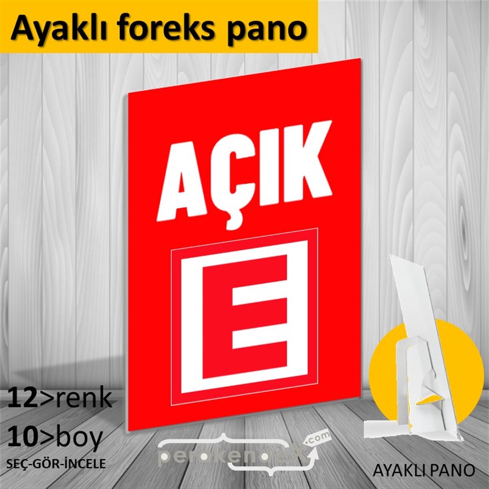 Eczane Açık Yazısı KARTON AYAKLI POSTER,  PANO -dikdörtgen,tek yön baskıkarton ayaklı poster,  pano