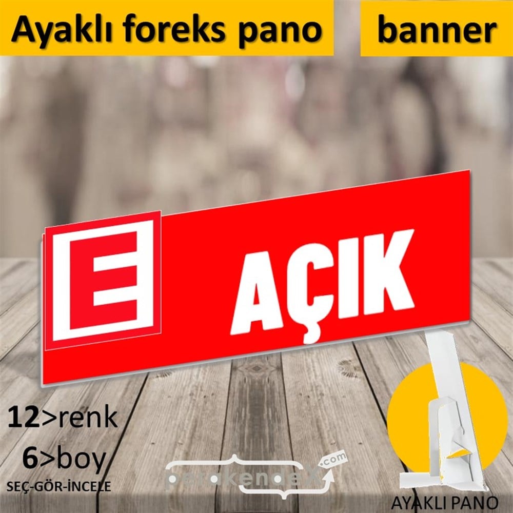 Eczane Açık Yazısı KARTON AYAKLI POSTER,  PANO (BANNER) -dikdörtgen,tek yön baskıkarton ayaklı poster,  pano