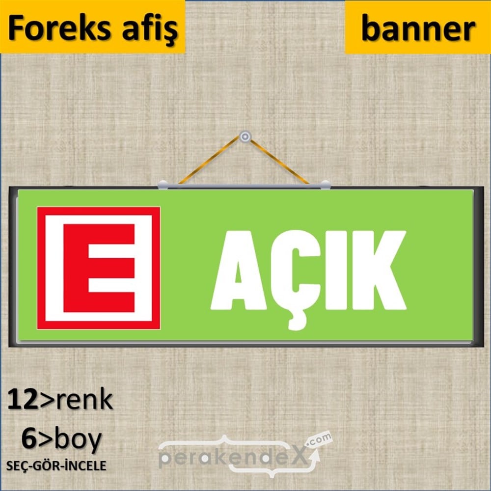 Eczane Açık Yazısı SERT PLASTİK POSTER,  AFİŞ (BANNER) -dikdörtgen,tek yön baskısert plastik poster,  afiş