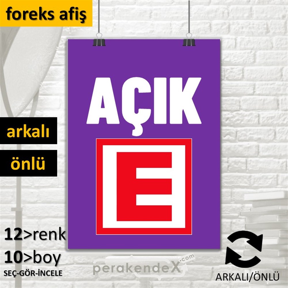 Eczane Açık Yazısı SERT PLASTİK POSTER,  AFİŞ -dikdörtgen,çift yön baskısert plastik poster,  afiş