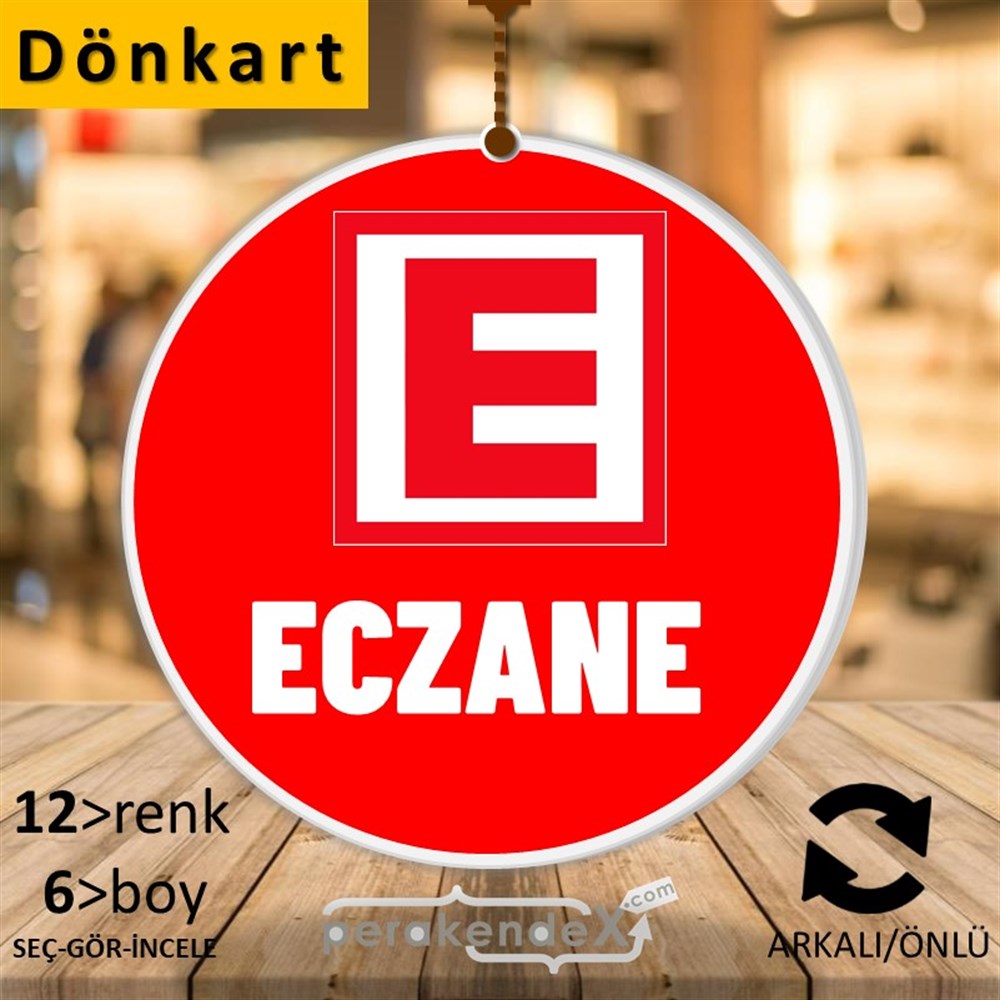 Eczane Yazısı DÖNKART -oval,çift yön baskıdön-kart