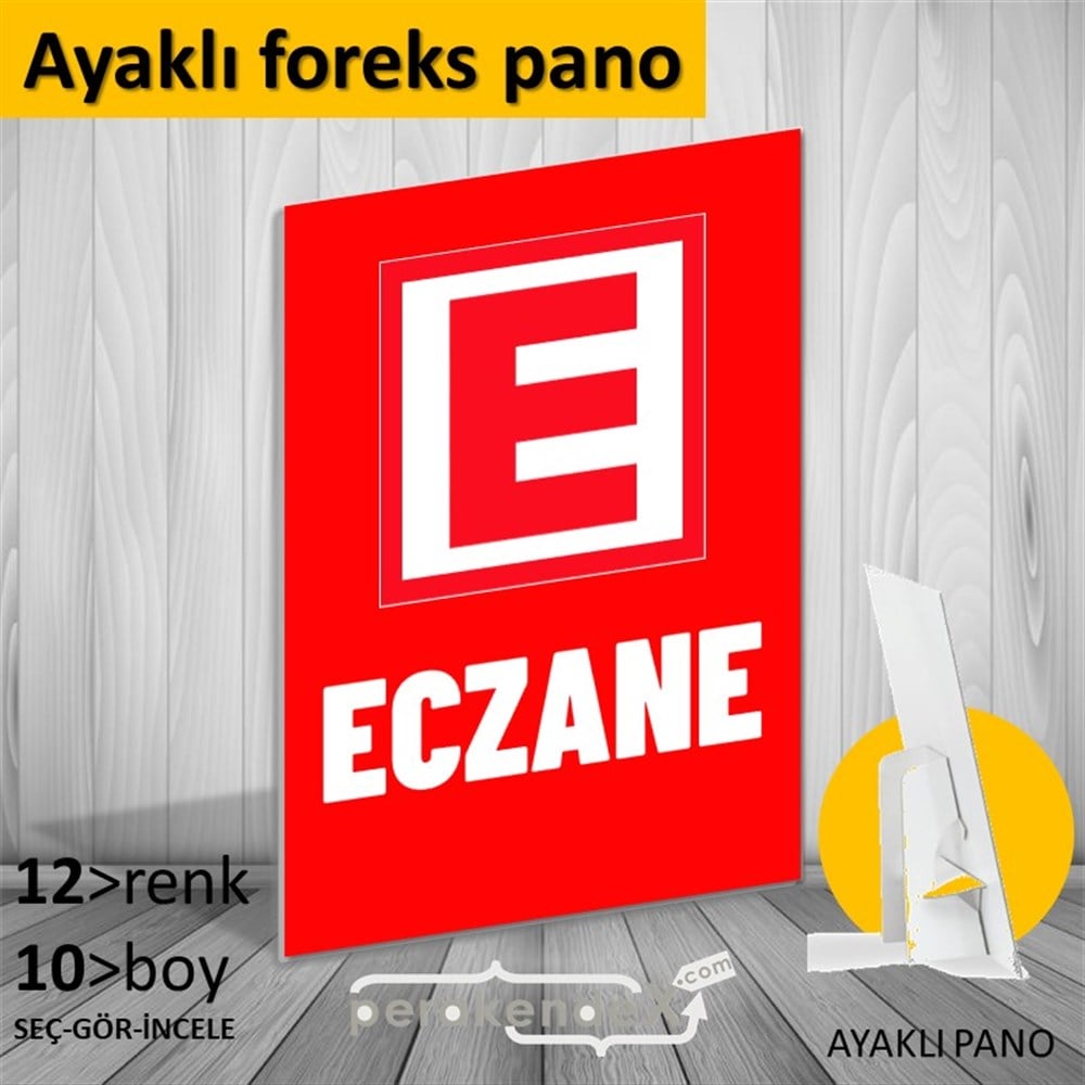 Eczane Yazısı KARTON AYAKLI POSTER,  PANO -dikdörtgen,tek yön baskıkarton ayaklı poster,  pano