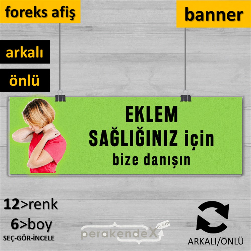 Eklem Sağlığınız İçin Bize Danışın SERT PLASTİK POSTER,  AFİŞ (BANNER) -dikdörtgen,çift yön baskı