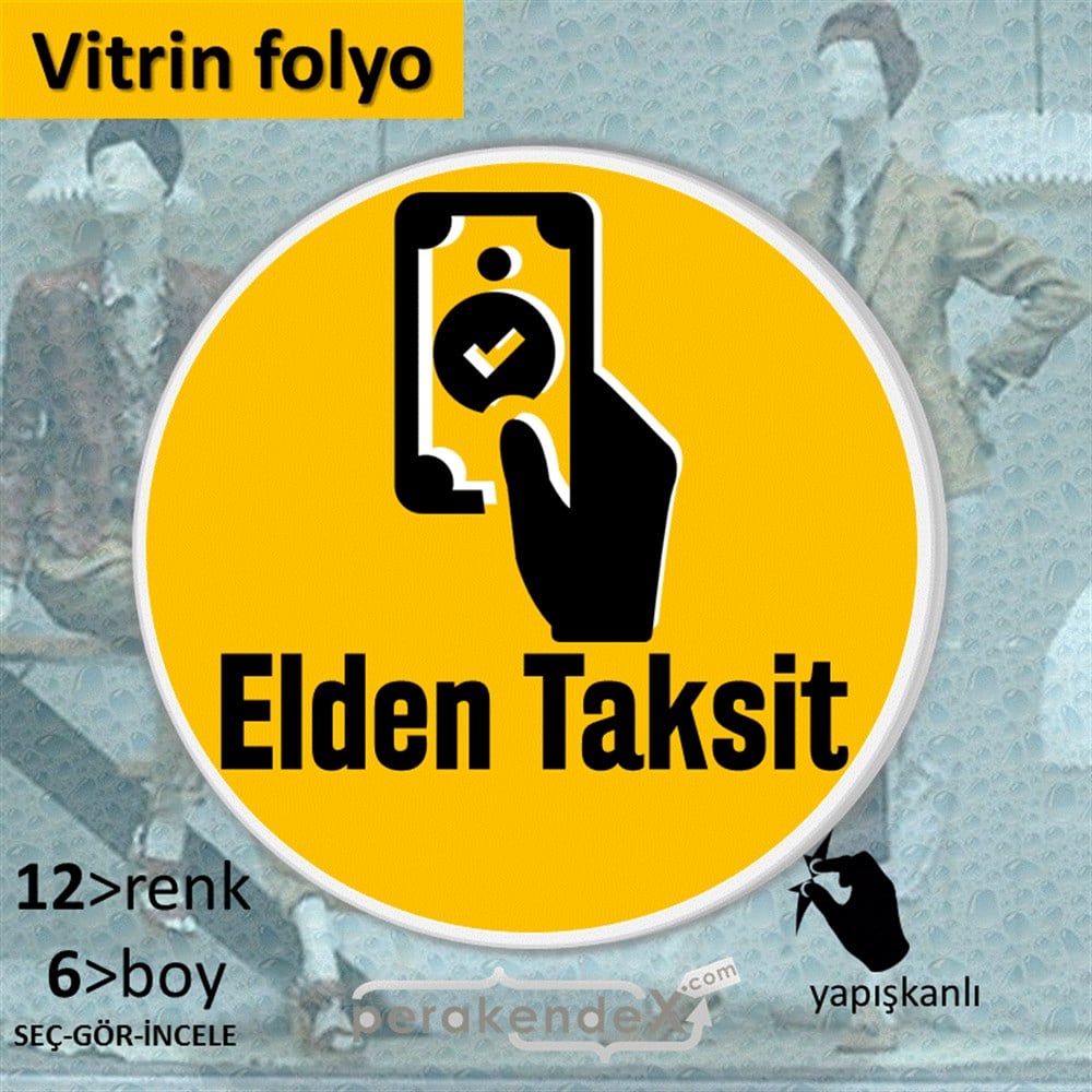 Elden Taksit Yapılır VİTRİN - CAM FOLYO,  VİNİL -oval,tek yön baskı