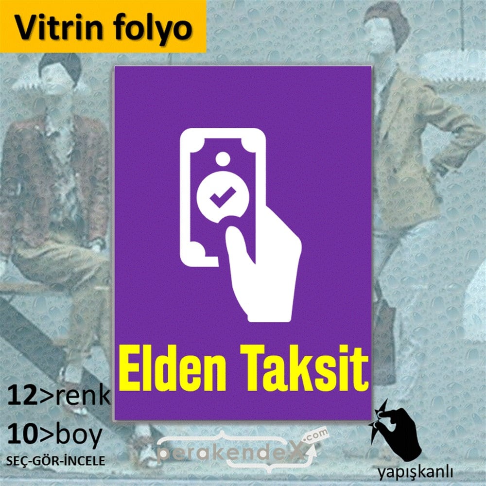 Elden Taksit Yapılır VİTRİN - CAM FOLYO,  VİNİL -dikdörtgen,tek yön baskı