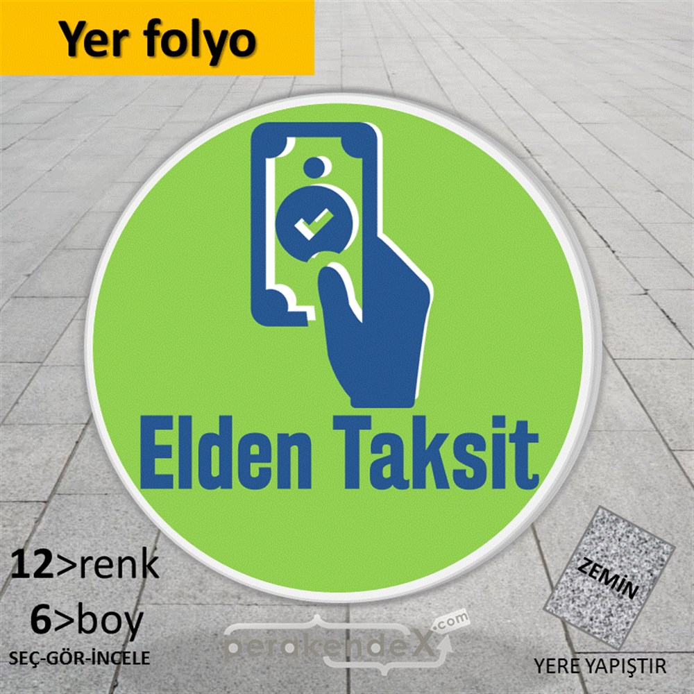 Elden Taksit Yapılır YER - ZEMİN FOLYO,  VİNİL -oval,tek yön baskı