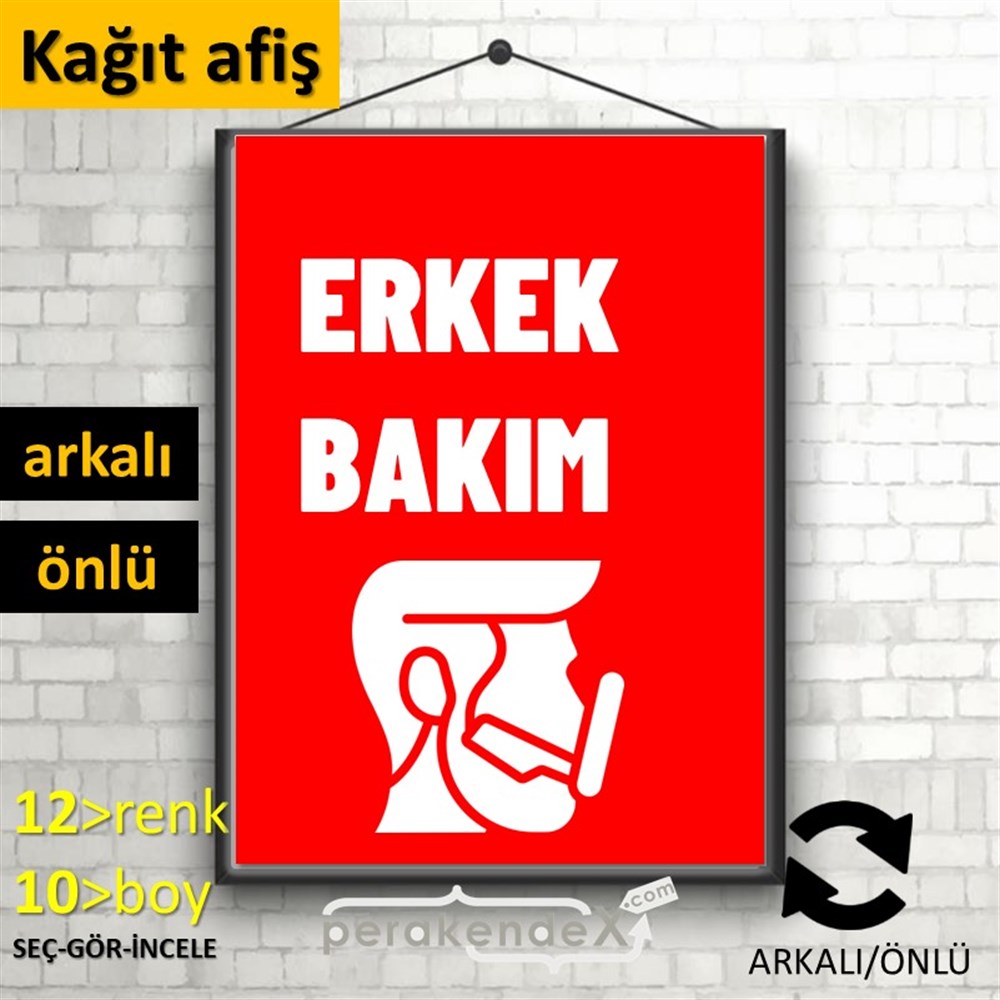 Erkek Bakım Ürün Çeşitleri KAĞIT POSTER,  AFİŞ -dikdörtgen,çift yön baskıkağıt poster,  afiş