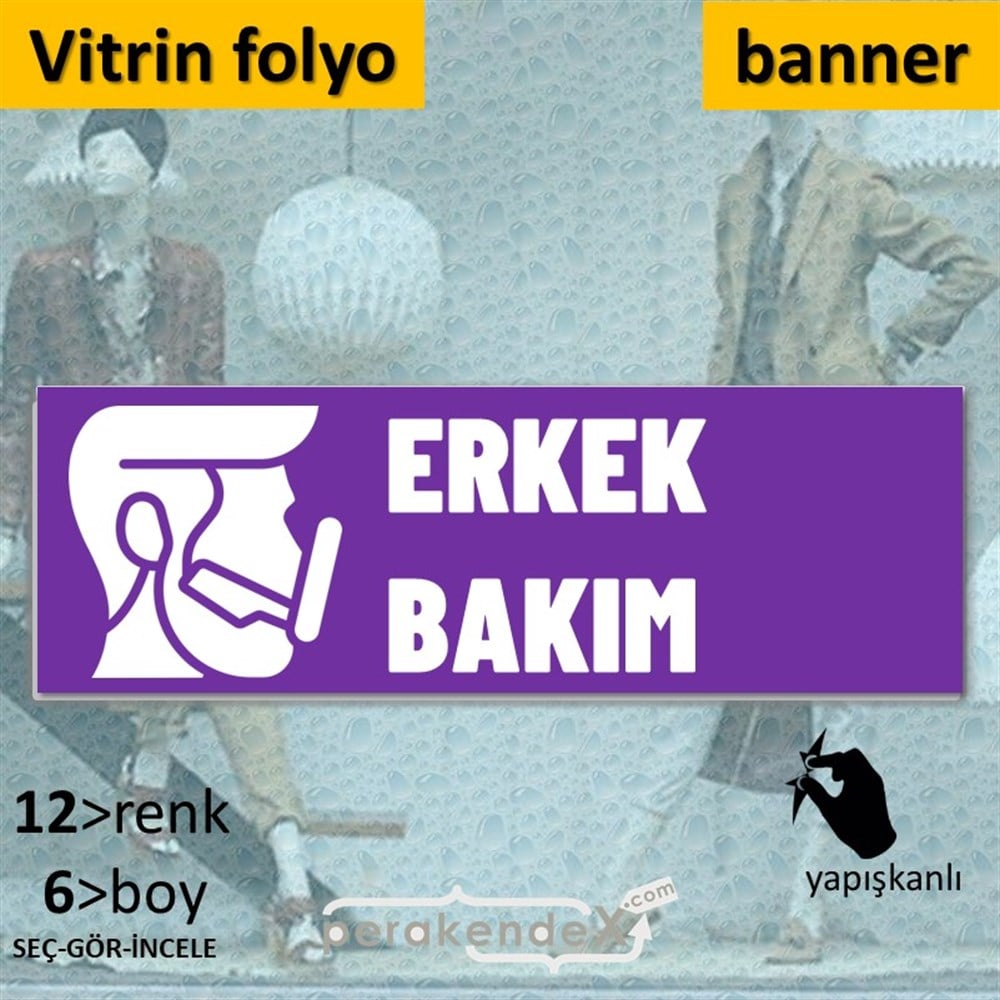 Erkek Bakım Ürün Çeşitleri VİTRİN, CAM FOLYO,  VİNİL (BANNER) -dikdörtgen,tek yön baskıvitrin - cam folyo,  vinil