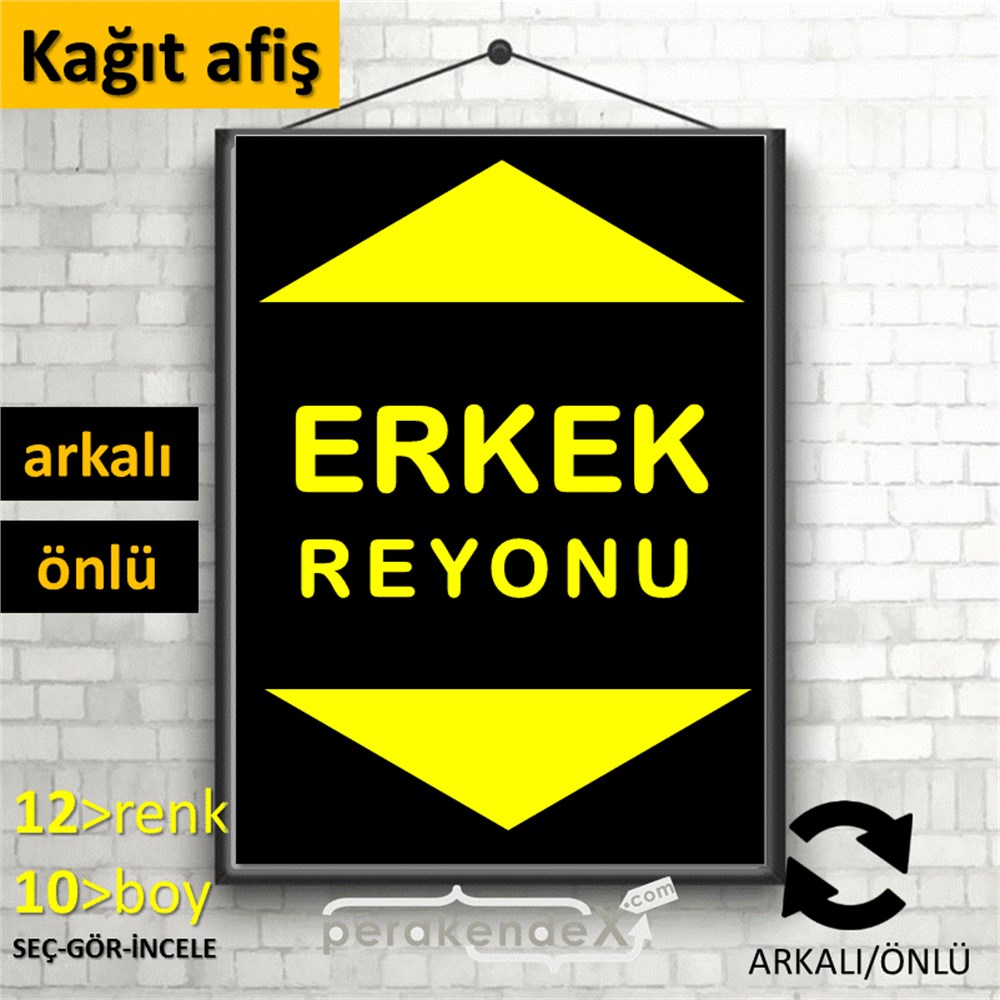 erkek reyonu yönlendirme POSTERİ -dikdörtgen,çift yön baskı