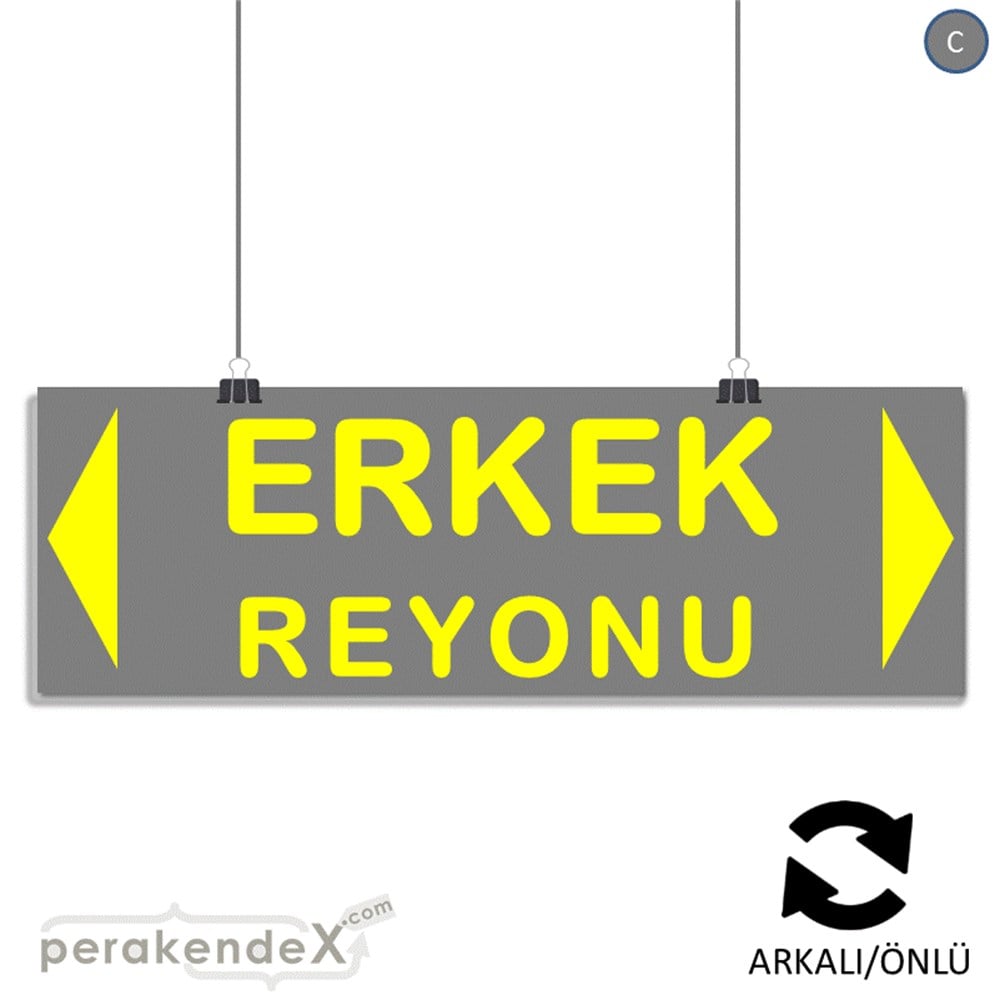 erkek reyonu yönlendirme SERT PLASTİK BANNER  -dikdörtgen,tek yön baskı