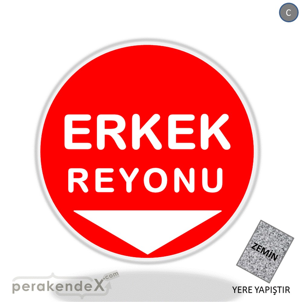 erkek reyonu yönlendirme YER ZEMİNE YAPIŞIR -oval,tek yön baskı