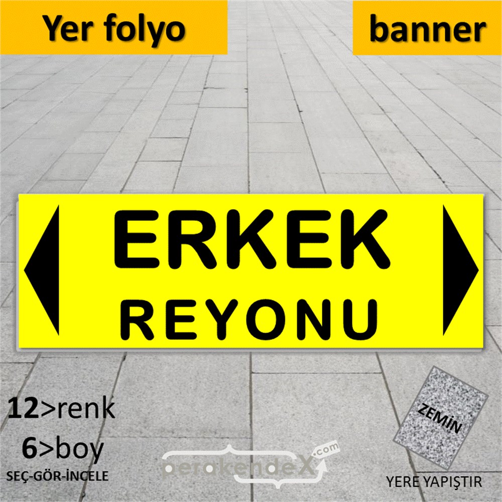 erkek reyonu yönlendirme YER ZEMİNE YAPIŞAN BANNER -dikdörtgen,tek yön baskı