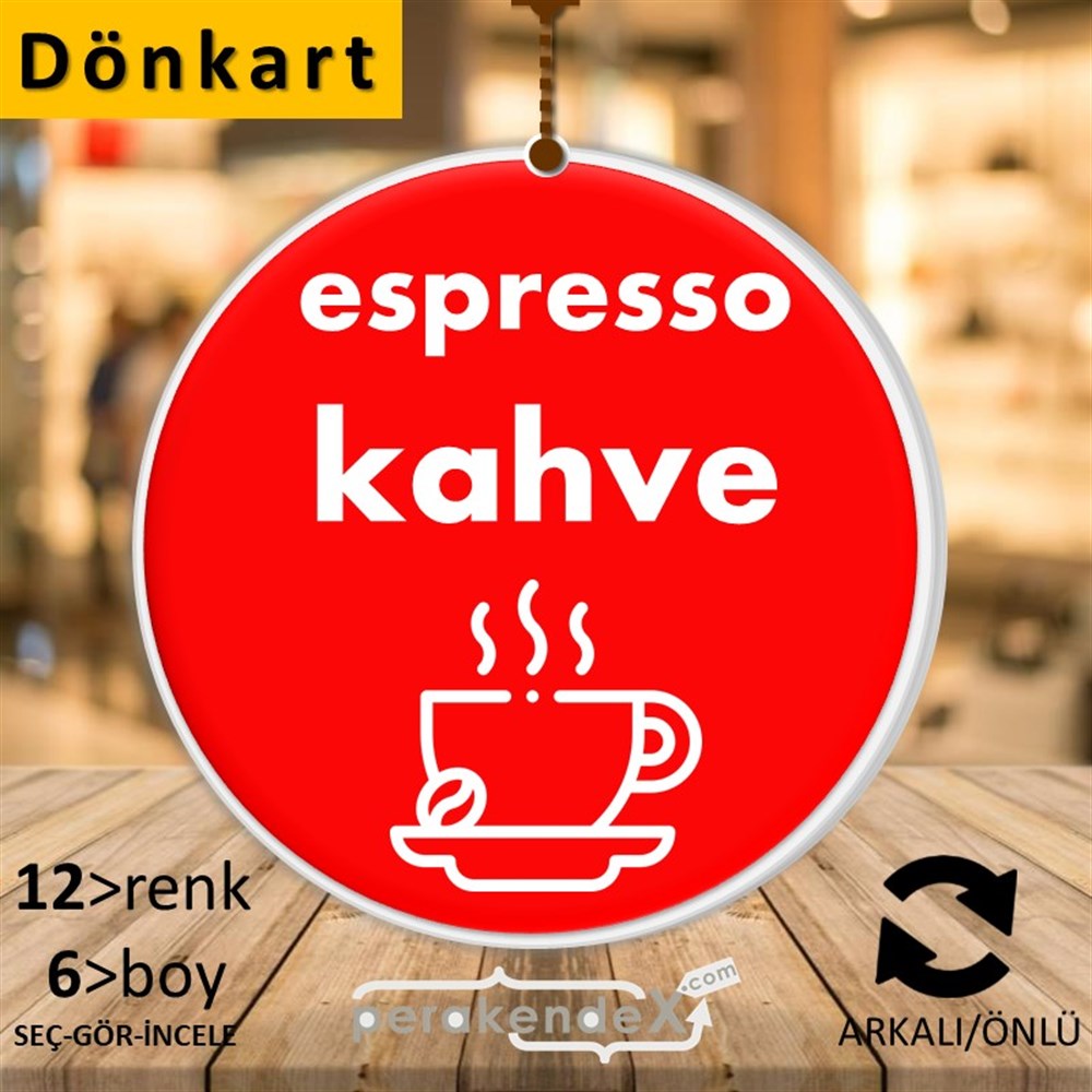 Espresso Kahve DÖNKART -oval,çift yön baskıdön-kart