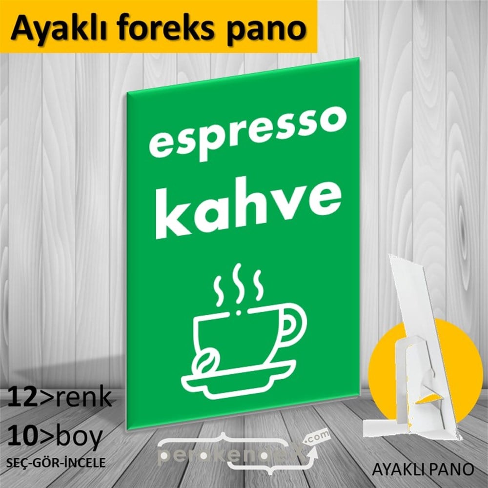 Espresso Kahve KARTON AYAKLI POSTER,  PANO -dikdörtgen,tek yön baskıkarton ayaklı poster,  pano