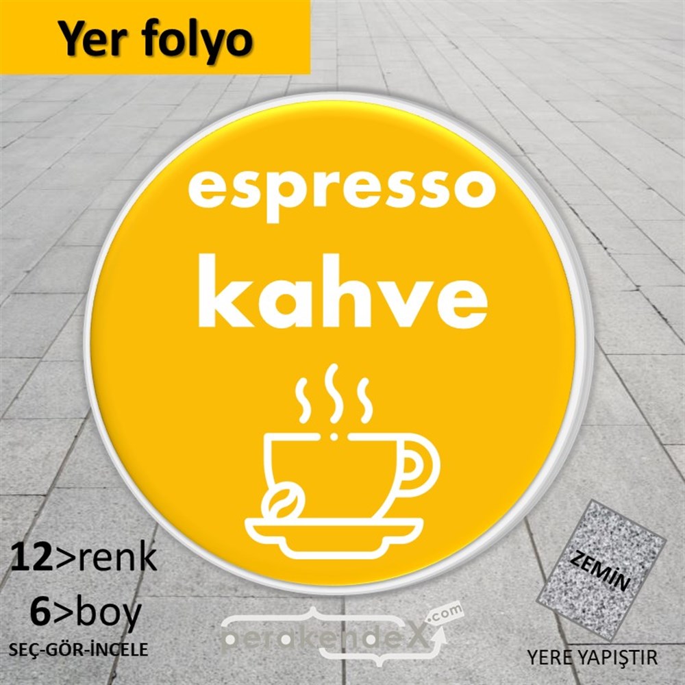 Espresso Kahve YER - ZEMİN FOLYO,  VİNİL -oval,tek yön baskıyer - zemin folyo,  vinil