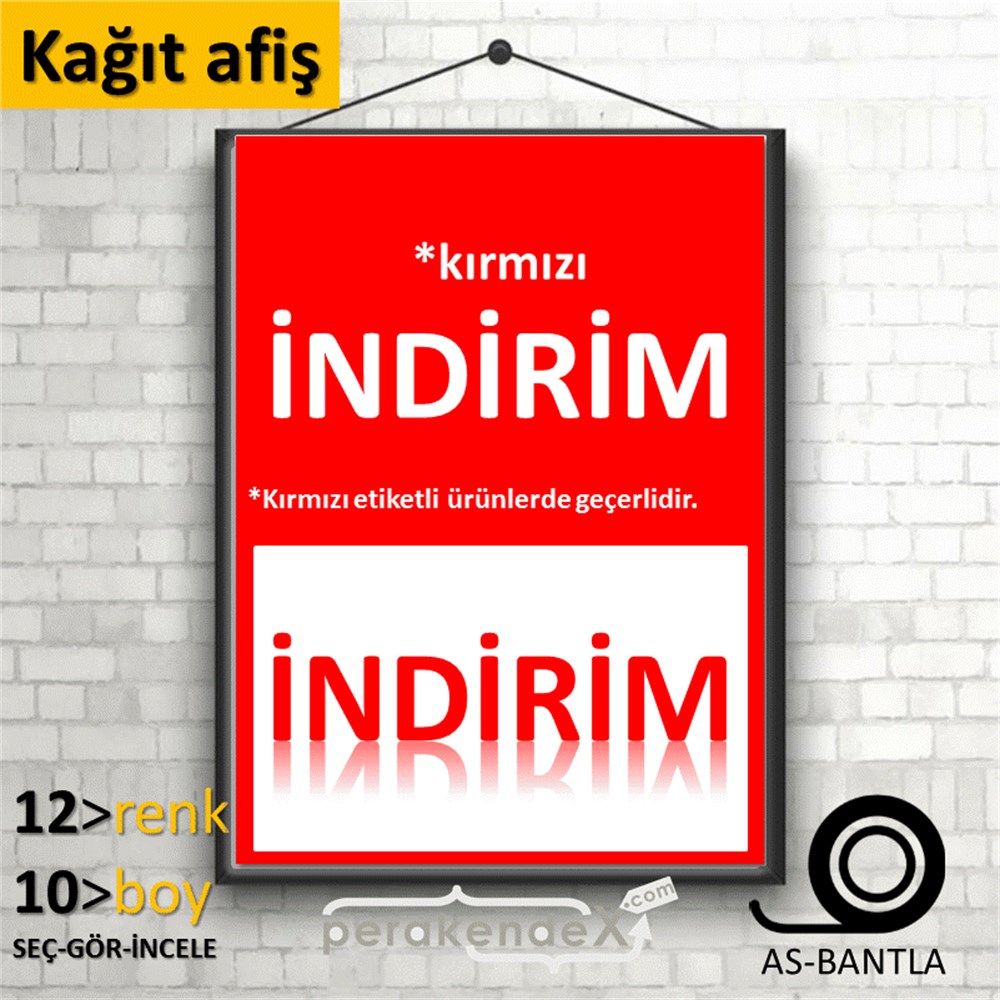 etiket rengine göre indirim POSTERİ -dikdörtgen,tek yön baskı