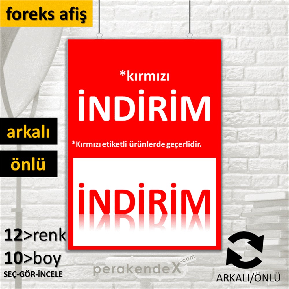 etiket rengine göre indirim SERT PLASTİK POSTER -dikdörtgen,çift yön baskı