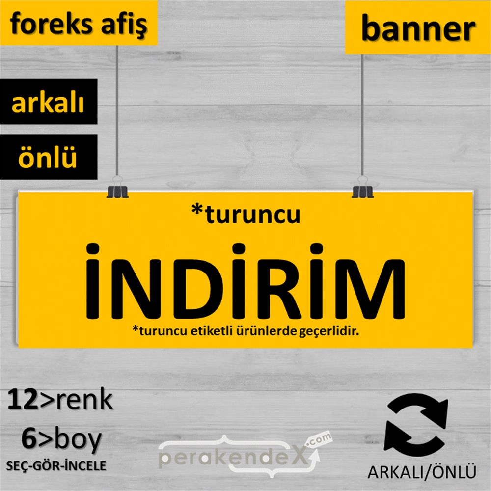 etiket rengine göre indirim SERT PLASTİK BANNER  -dikdörtgen,çift yön baskı