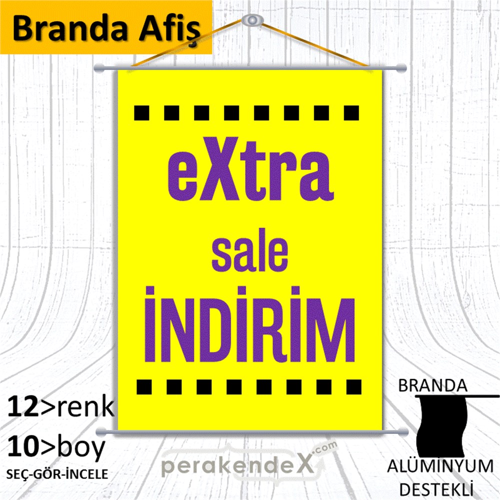 extra sale indirim BRANDA AFİŞİ -dikdörtgen,tek yön baskı