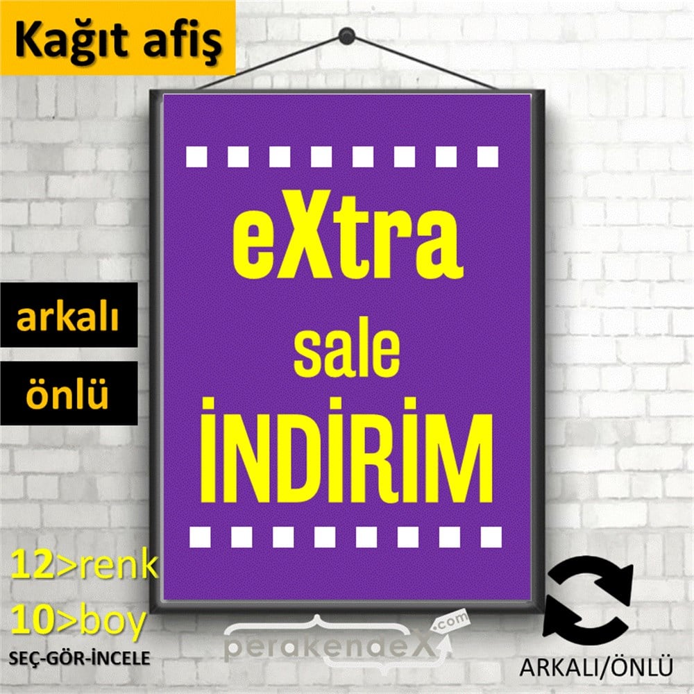extra sale indirim POSTERİ -dikdörtgen,çift yön baskı