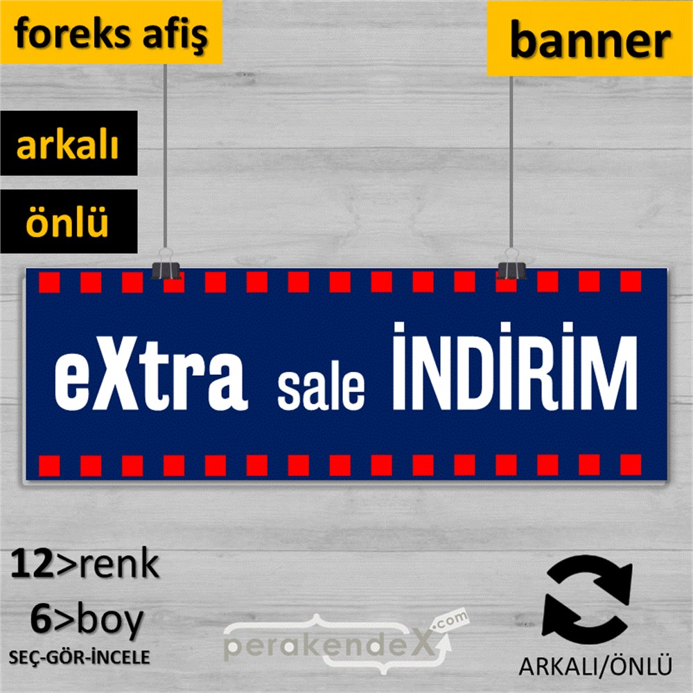 extra sale indirim SERT PLASTİK BANNER  -dikdörtgen,çift yön baskı