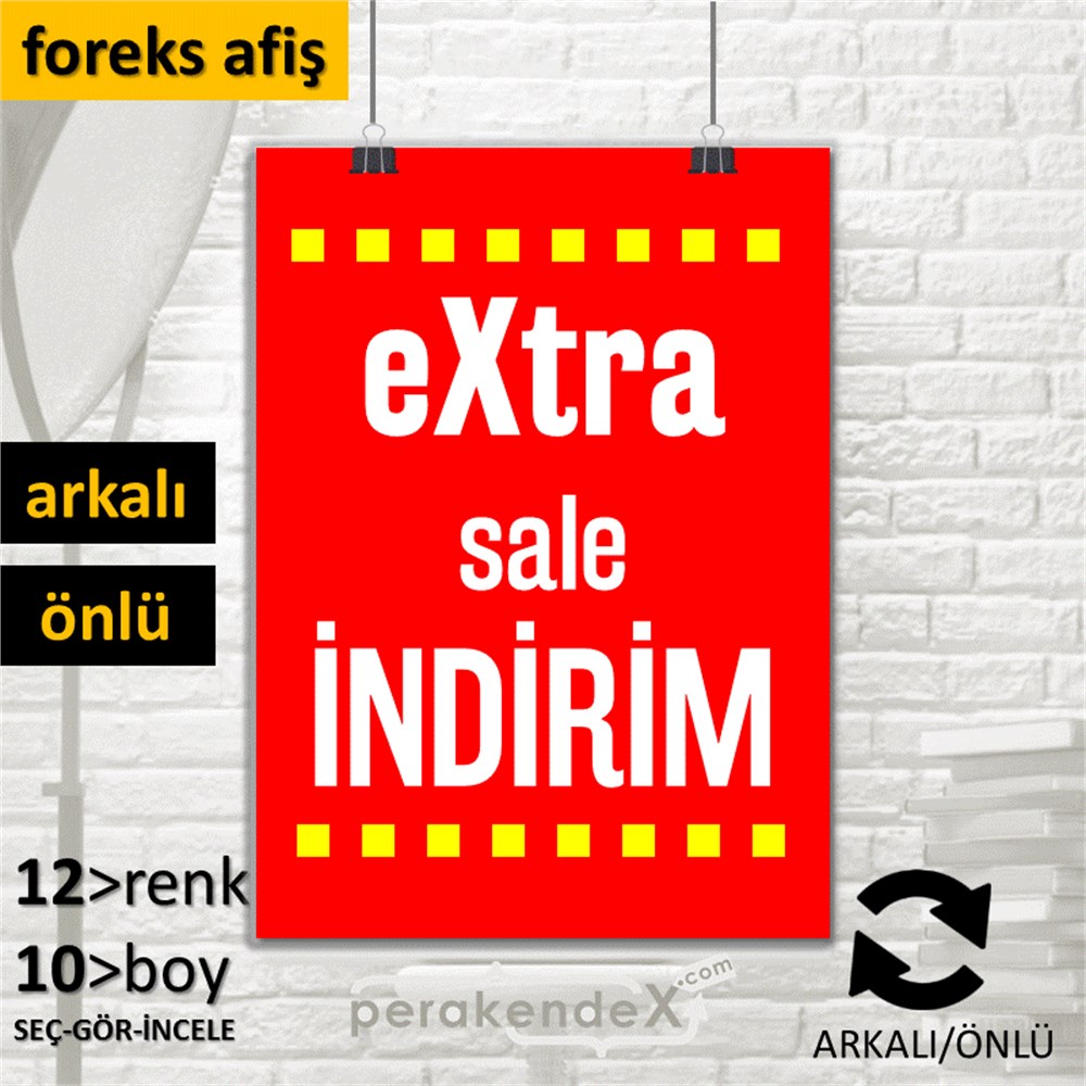 extra sale indirim SERT PLASTİK POSTER -dikdörtgen,çift yön baskı