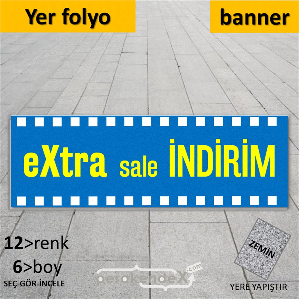 extra sale indirim YER ZEMİNE YAPIŞAN BANNER -dikdörtgen,tek yön baskı