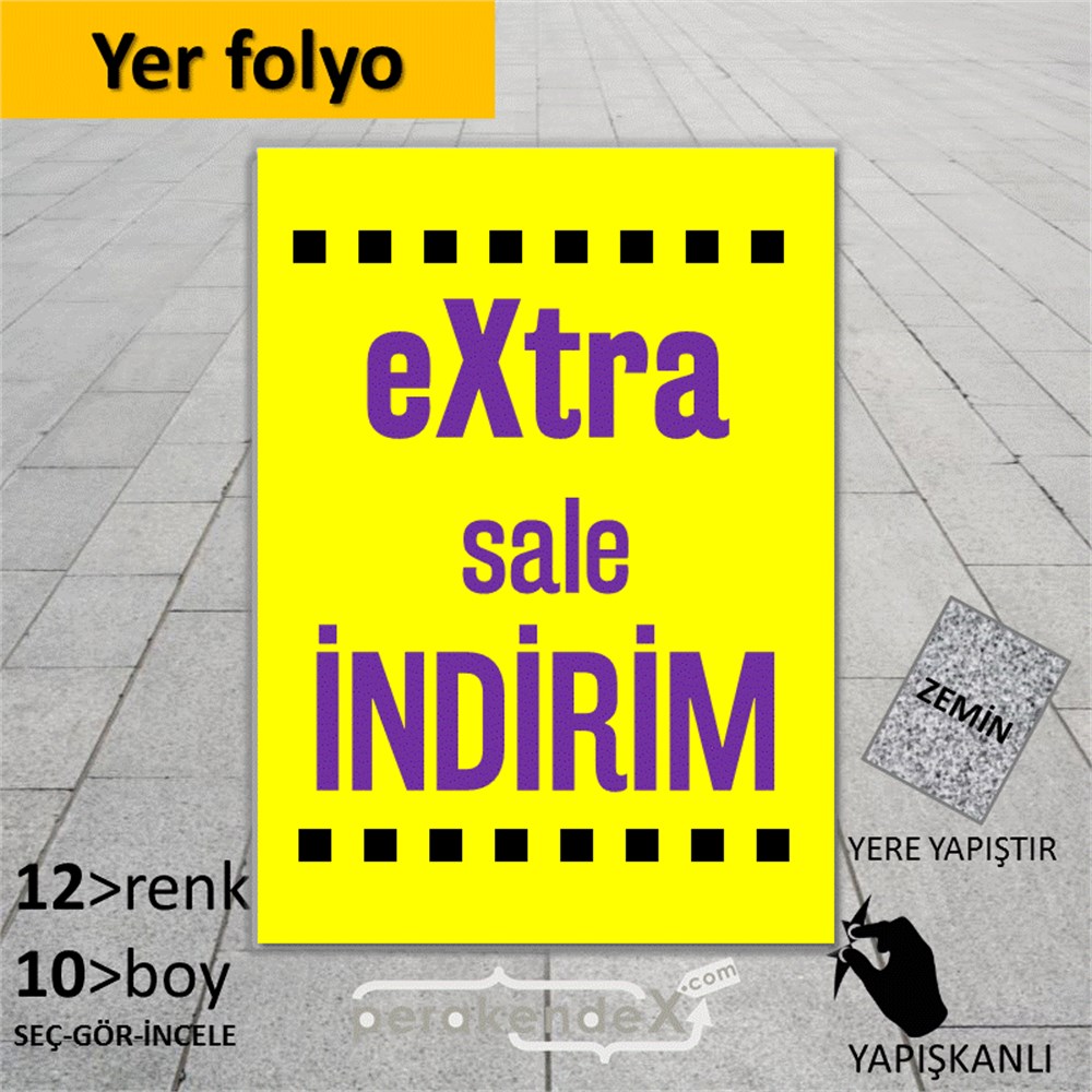 extra sale indirim YER ZEMİNE YAPIŞIR -dikdörtgen,tek yön baskı